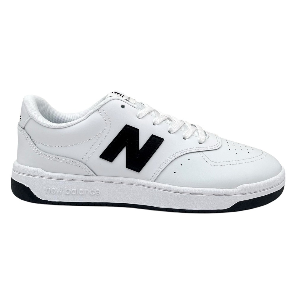 New Balance Mens BB80 Casual Leather Sneakers Size 8 White Black Low Top Fashion - Picture 2 of 12